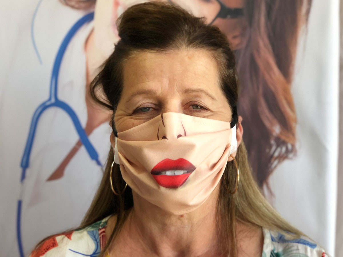 Masque barrière bouche femme